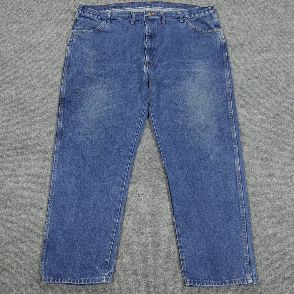 Rustler Jeans Mens 46x30 Blue Straight Leg Regular‎ Fit Denim Workwear Casual